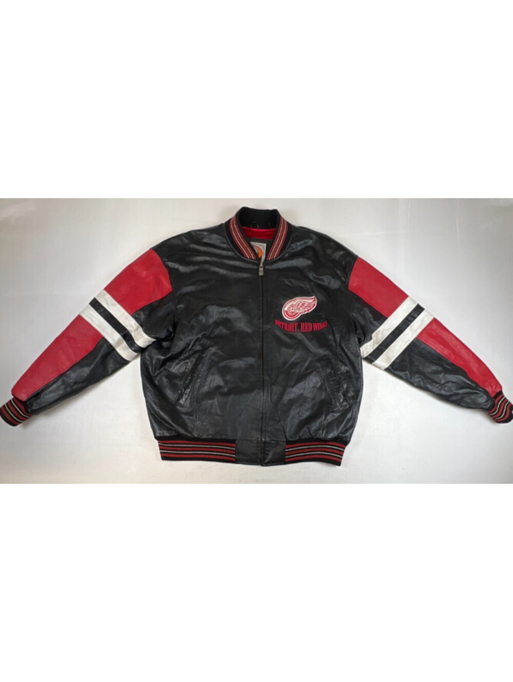 Vintage Detroit Red Wings G III Leather Fashions Varsity Jacket Men XL